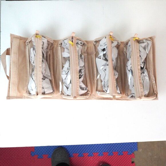 Travel Organizer Velcro Zippered Clear Compartments OS Home Jewelry Toiletries - Picture 4 of 8